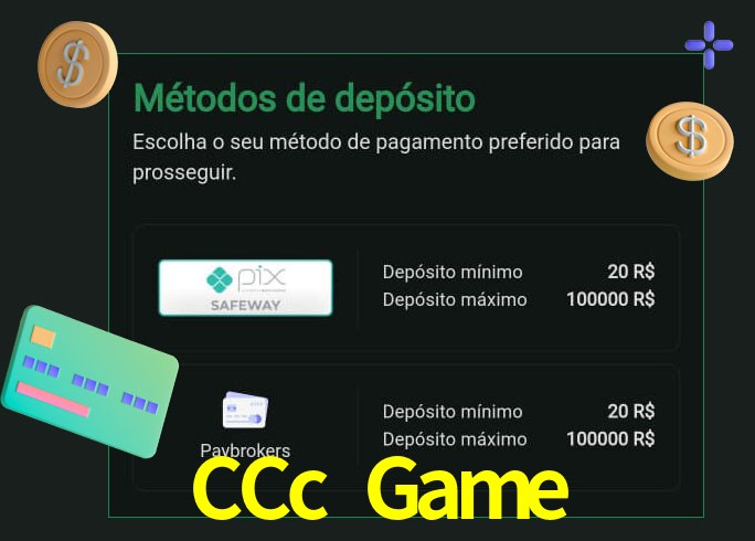 O cassino CCc Game oferece uma grande variedade de métodos de pagamento
